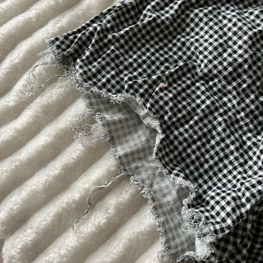 A New Day black and White Gingham distressed Women's Shorts - Picture 3 of 6